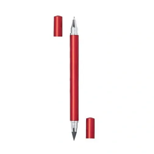 Bolígrafo Dualy con lápiz eterno de plástico ABS ref DU19 - Rojo