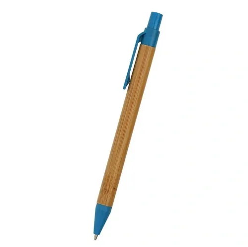 Bolígrafo ecológico de bambú con marcaje láser ref CH31 - Azul Royal