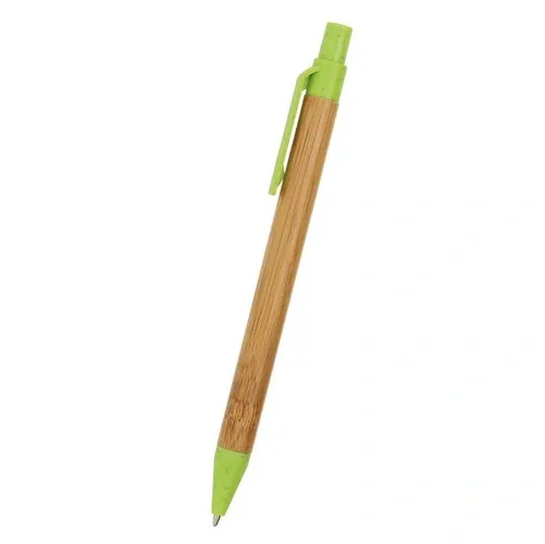 Bolígrafo ecológico de bambú con marcaje láser ref CH31 - Verde Pistacho