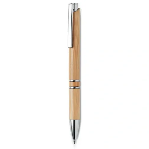 Bolígrafo de bambú con pulsador de aluminio ref MO9482 - Back Madera