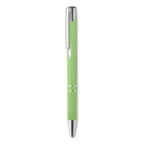 Bolígrafo pulsador ecológico de paja de trigo ref MO9762 - Verde