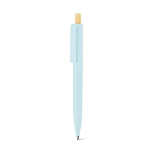 Bolígrafo reciclado con botón de bambú ref 91945 - Azul Pastel Back