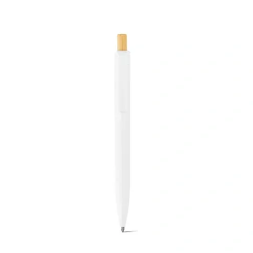 Bolígrafo reciclado con botón de bambú ref 91945 - Blanco 02