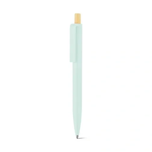 Bolígrafo reciclado con botón de bambú ref 91945 - Verde Pastel Back
