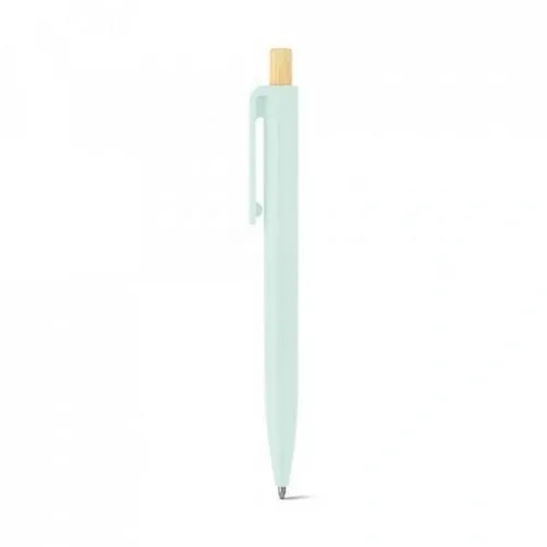 Bolígrafo reciclado con botón de bambú ref 91945 - Verde Pastel