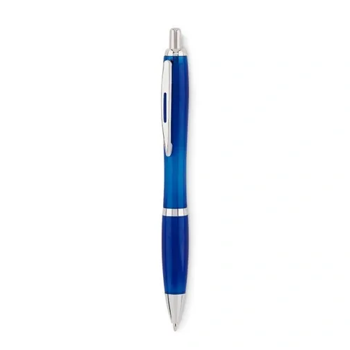 Bolígrafo con pulsador en RPET tinta azul ref MO6409 - Azul Transparente