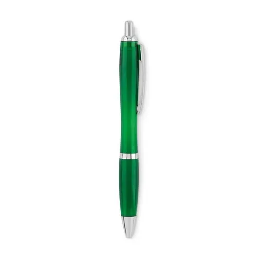 Bolígrafo con pulsador en RPET tinta azul ref MO6409 - Top Verde Transparente