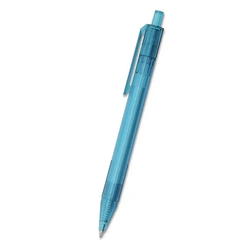 Bolígrafo RPET transparente con carga jumbo ref MY13 - Cyan