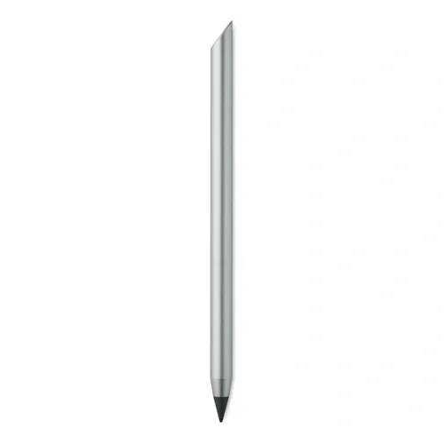 Bolígrafo sin tinta de aluminio reciclado de larga duración ref MO2354 - Front Plata Mate