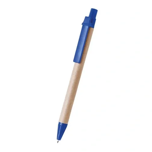 Bolígrafo sostenible de cartón reciclado con clip ref TO22 - Azul Royal