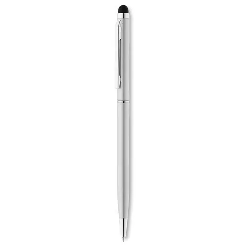 Bolígrafo giratorio de aluminio con puntero táctil ref MO8209 - Back Plata Mate