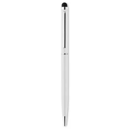 Bolígrafo giratorio de aluminio con puntero táctil ref MO8209 - Blanco