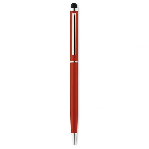 Bolígrafo giratorio de aluminio con puntero táctil ref MO8209 - Front Rojo
