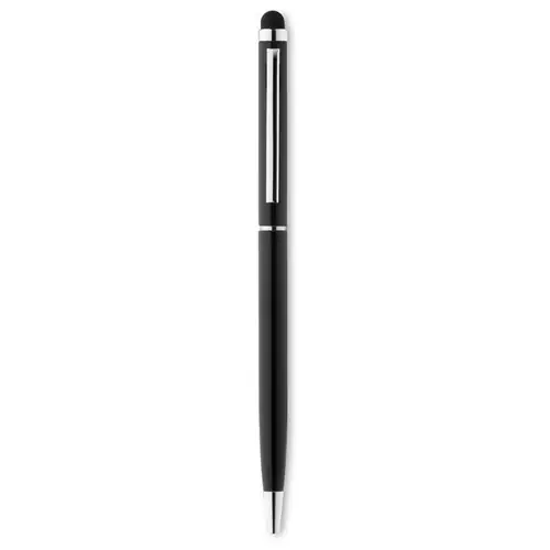 Bolígrafo giratorio de aluminio con puntero táctil ref MO8209 - Negro