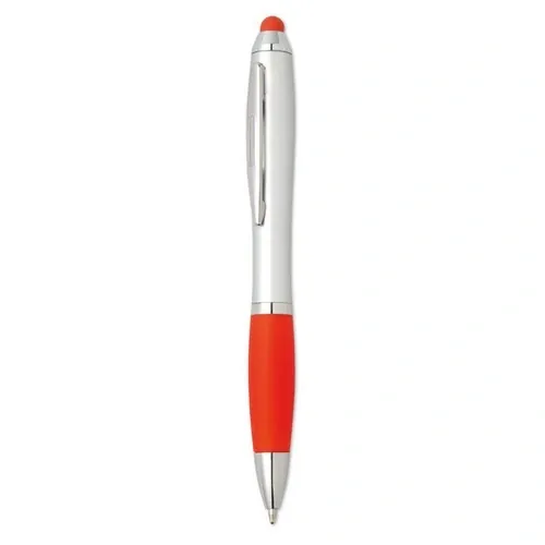 Bolígrafo giratorio con agarre suave y puntero táctil ref MO8152 - Back Rojo