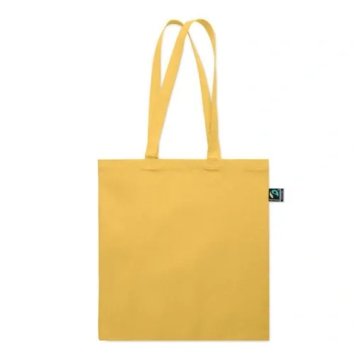 Bolsa algodón Fairtrade 180gr personalizable para compras ref MO2590 - Amarillo Side