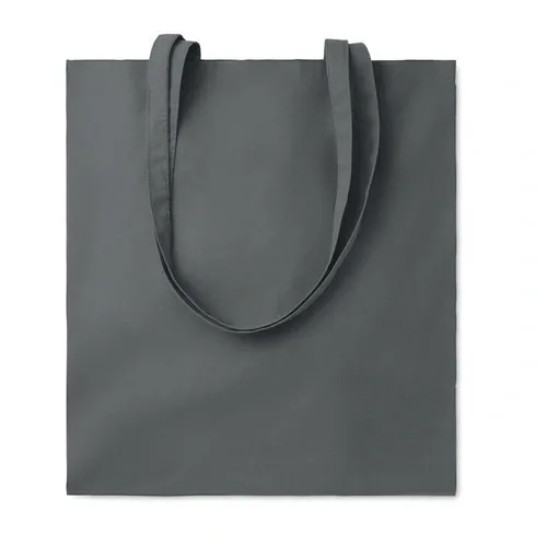 Bolsa de compra de algodón con asas largas ref MO9846 - Front Gris Piedra