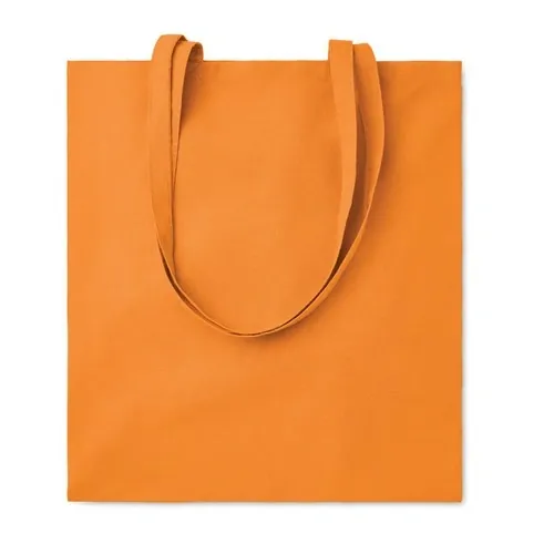 Bolsa de compra de algodón con asas largas ref MO9846 - Front Naranja