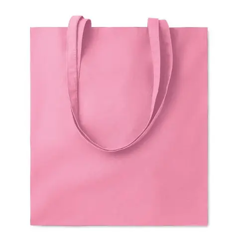 Bolsa de compra de algodón con asas largas ref MO9846 - Rosa Bebe