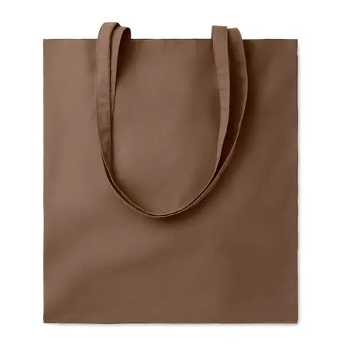 Bolsa de compra de algodón con asas largas ref MO9846 - Tierra