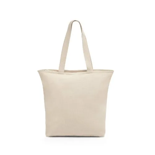 Bolsa de algodón con cremallera y bolsillo interior ref 92926 - Natural Claro