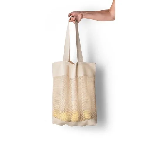 Bolsa de algodón con malla ideal para compras ref 92927 - Natural Claro 03