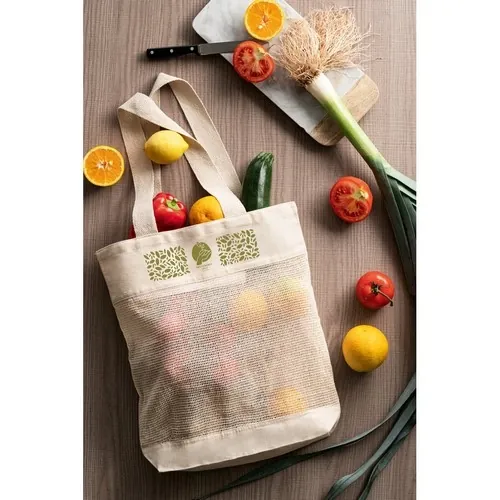 Bolsa de algodón con malla ideal para compras ref 92927 - Principal