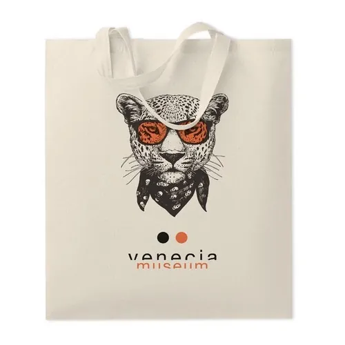 Bolsa de compra de algodón con asas cortas ref MO9847 - Printed Beig