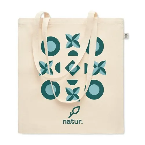 Bolsa de compra de algodón orgánico con asas largas ref MO6632 - Printed Beig