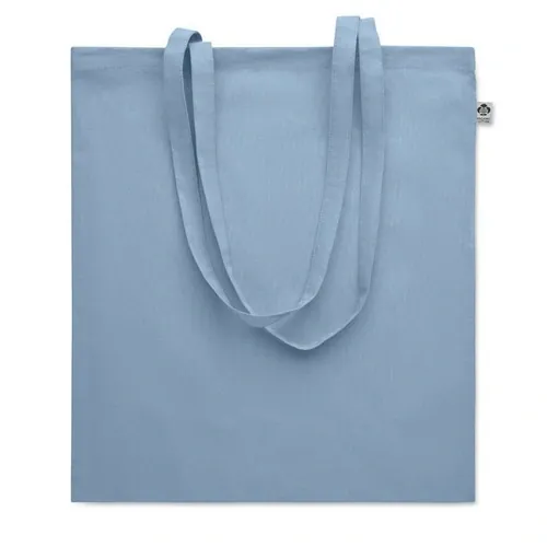 Bolsa de compra de algodón orgánico con asas largas ref MO6711 - Azul Bebe