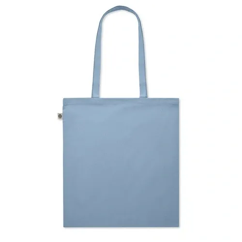 Bolsa de compra de algodón orgánico con asas largas ref MO6711 - Back Azul Bebe