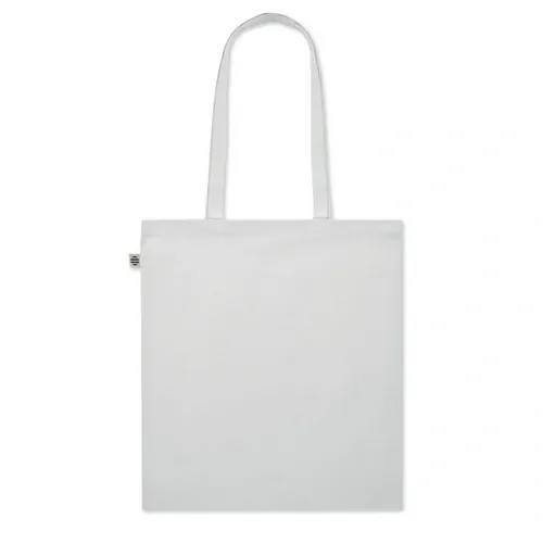 Bolsa de compra de algodón orgánico con asas largas ref MO6711 - Back Blanco