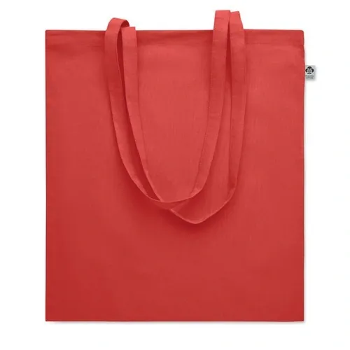 Bolsa de compra de algodón orgánico con asas largas ref MO6711 - Front Rojo