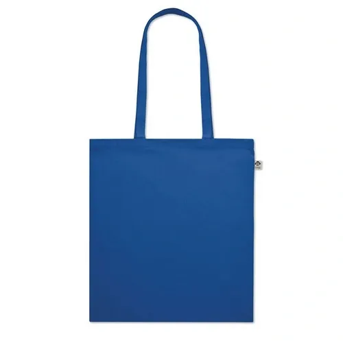 Bolsa de compra de algodón orgánico con asas largas ref MO6711 - Side Azul Royal