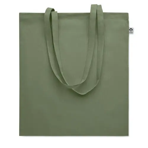 Bolsa de compra de algodón orgánico con asas largas ref MO6711 - Verde
