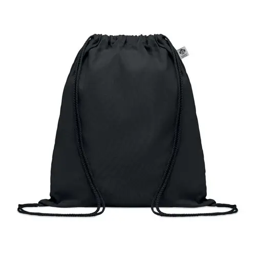 Bolsa de cuerdas de algodón orgánico ligera ref MO6355 - Negro