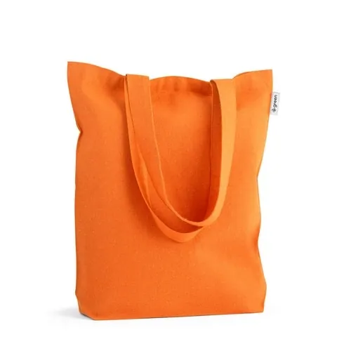 Bolsa de algodón reciclado con asas largas ref 92326 - Naranja 02