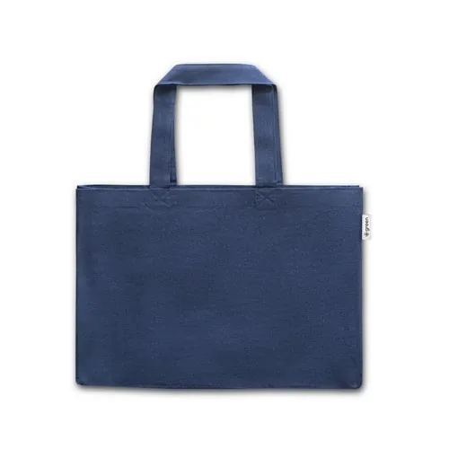 Bolsa de algodón reciclado con asas largas ref 92327 - Azul 02