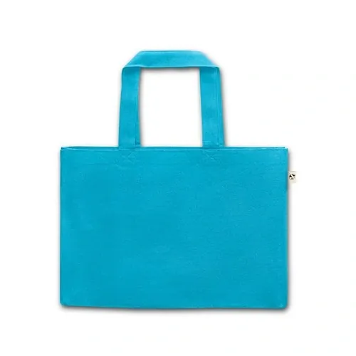 Bolsa de algodón reciclado con asas largas ref 92327 - Azul Claro Back