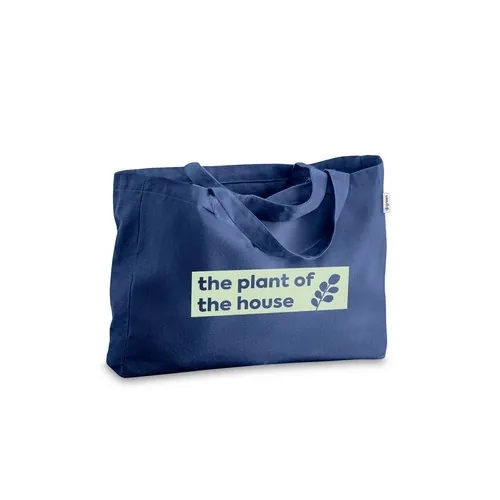 Bolsa de algodón reciclado con asas largas ref 92327 - Azul
