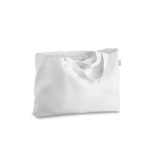 Bolsa de algodón reciclado con asas largas ref 92327 - Blanco