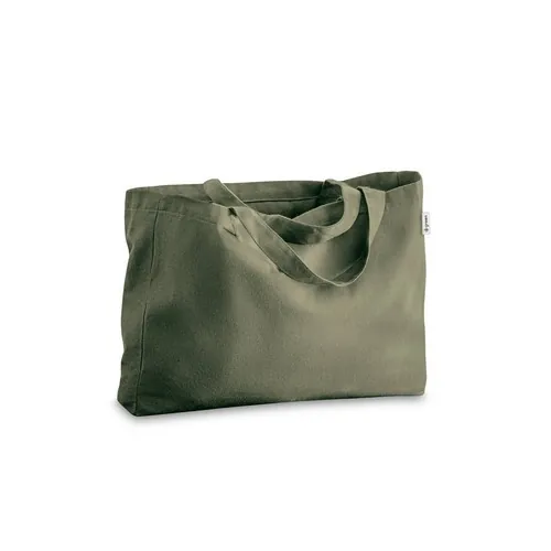 Bolsa de algodón reciclado con asas largas ref 92327 - Verde Oscuro
