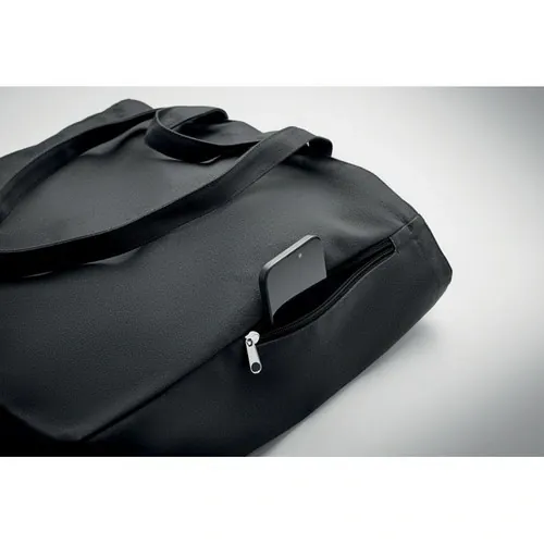 Bolsa de compra reciclada con bolsillo lateral ref MO2565 - Negro Item Detail Picture