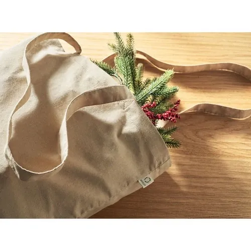 Bolsa de compra de algodón reciclado con asas largas ref MO2302 - 6 Kaki