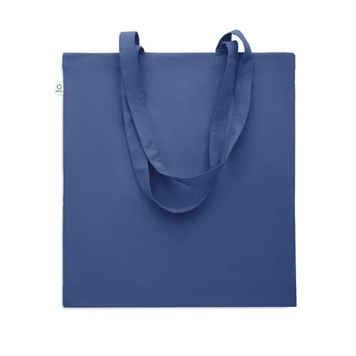 Bolsa de compra de algodón reciclado con asas largas ref MO2302 - Open Azul Royal