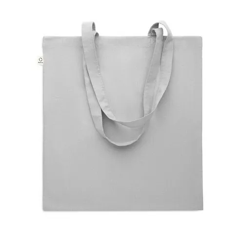 Bolsa de compra de algodón reciclado con asas largas ref MO2302 - Open Gris