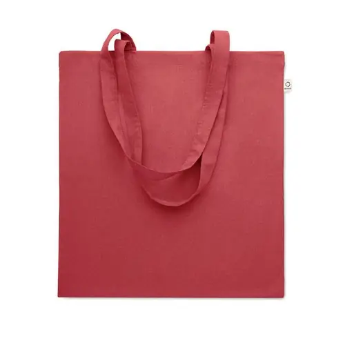 Bolsa de compra de algodón reciclado con asas largas ref MO2302 - Rojo