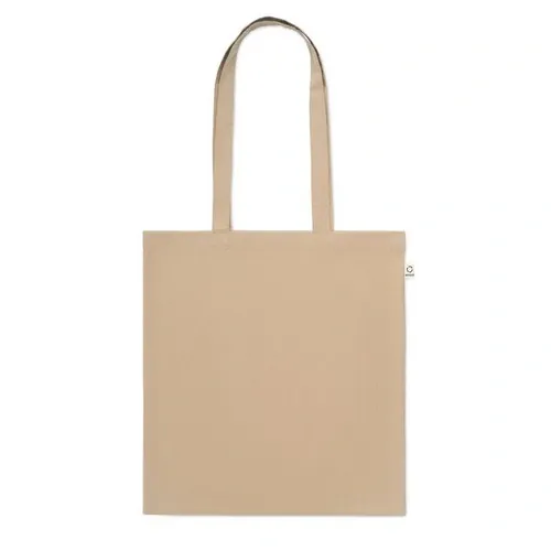 Bolsa de compra de algodón reciclado con asas largas ref MO2302 - Side Kaki