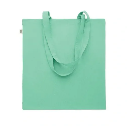 Bolsa de compra de algodón reciclado con asas largas ref MO2302 - Verde Menta Back