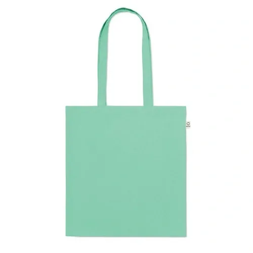 Bolsa de compra de algodón reciclado con asas largas ref MO2302 - Verde Menta Top